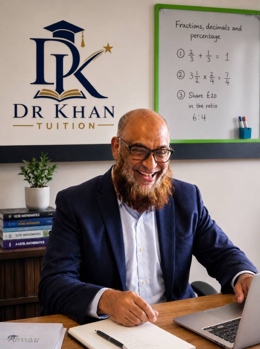 Dr Khan, founder of Dr Khan Tuition, at the Burnham centre